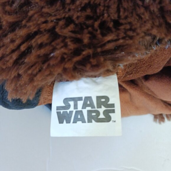 Star Wars Chewbacca Pillow Plush Long Shaggy Hair Blue Eyes Folds Up 20 Inch - Picture 8 of 10